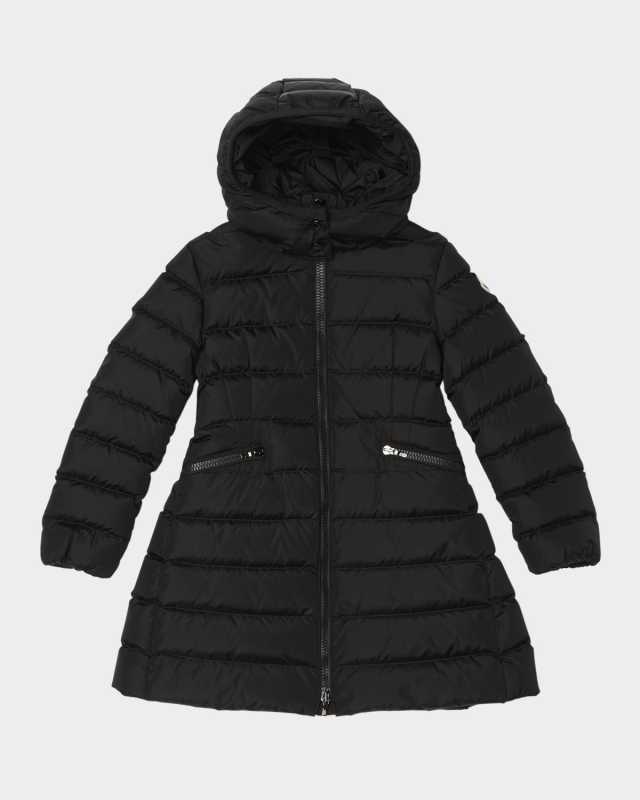 Girl's Charpal Hooded Long Down Coat, Size 12-14